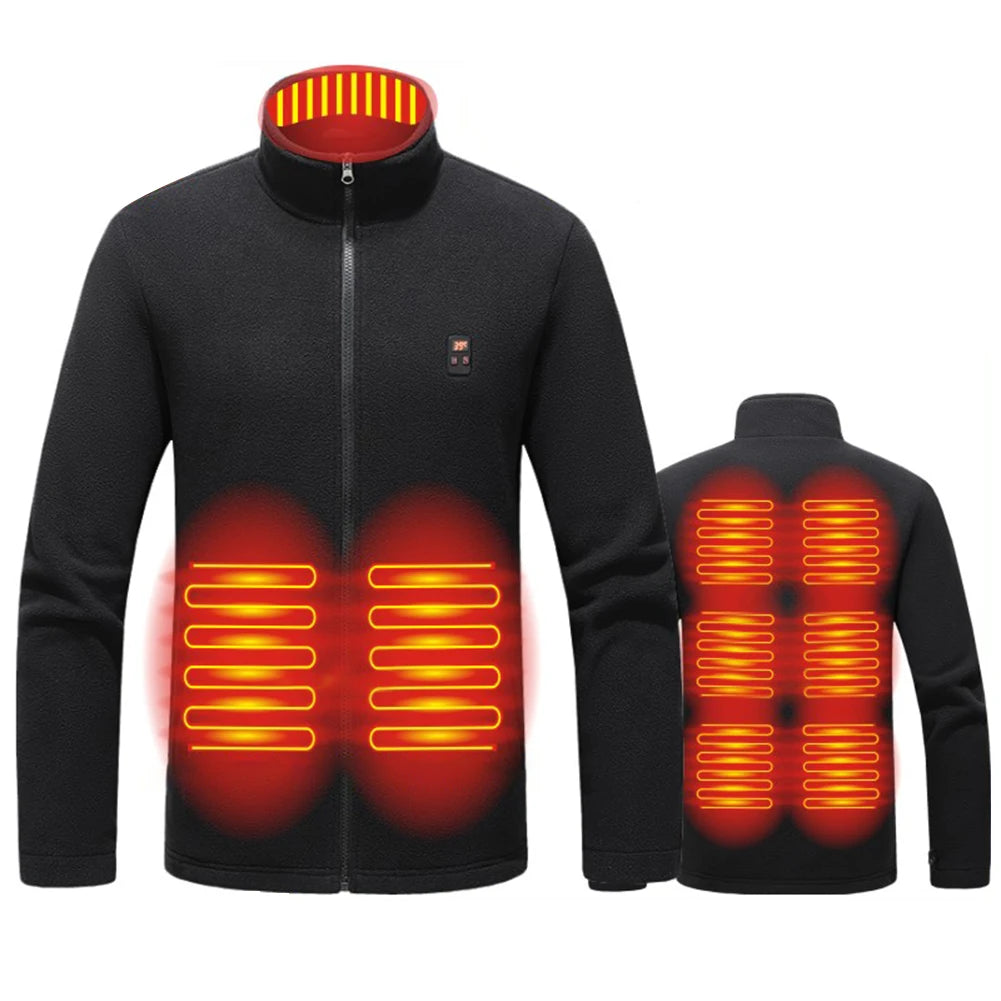 9 Heated Area  Jacket USB Charging Insulated Jackets Waterproof Heated Sweater 3 Gear Temperature for Hiking Skiing