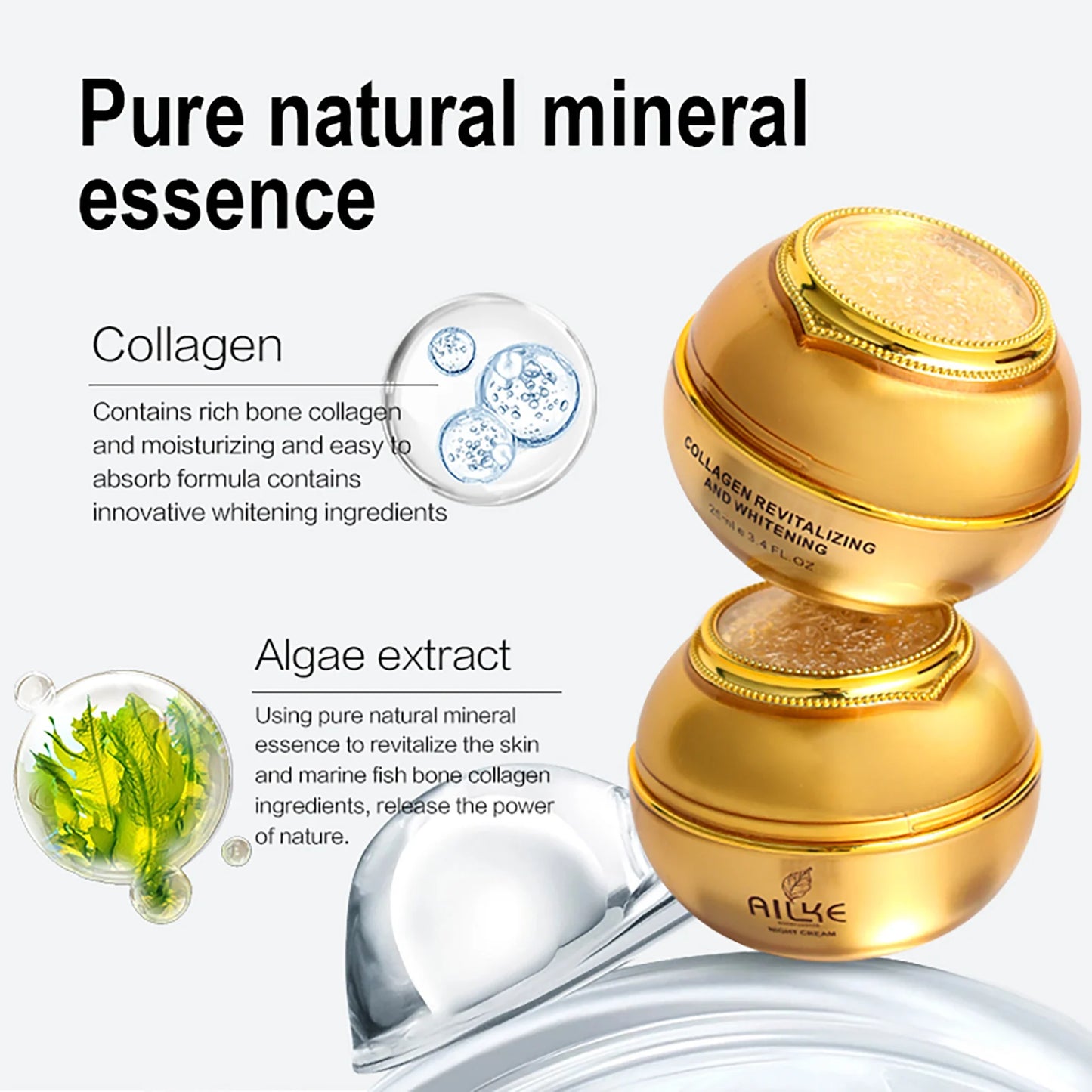 24K gold facial essence glycerin liquid toner face skin cream  moisturizing