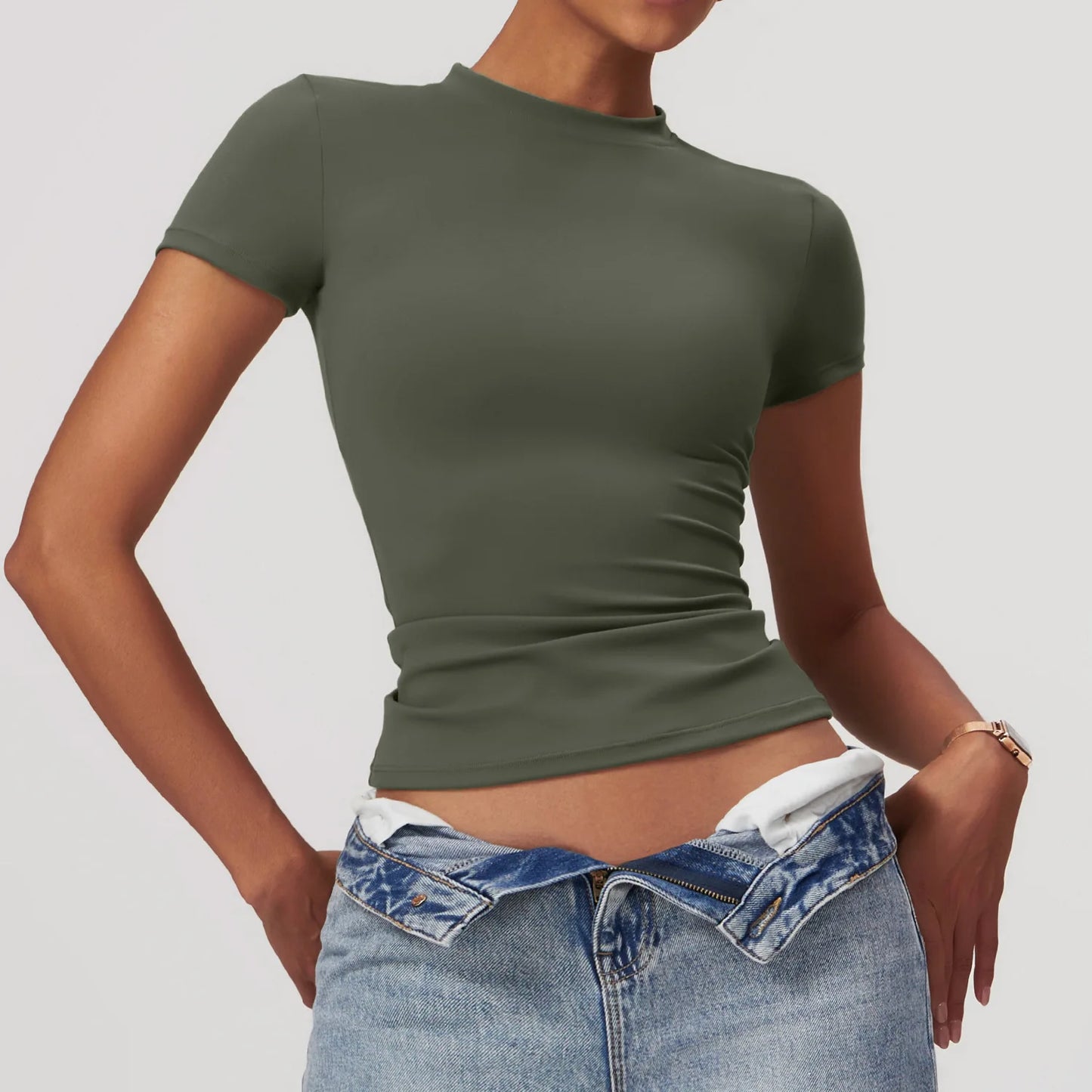 Women's Sports T Shirt Summer Short Sleeve Running  Round Neck Breathable Stretchy GYM Yoga Slim Fitness Active Top Tee