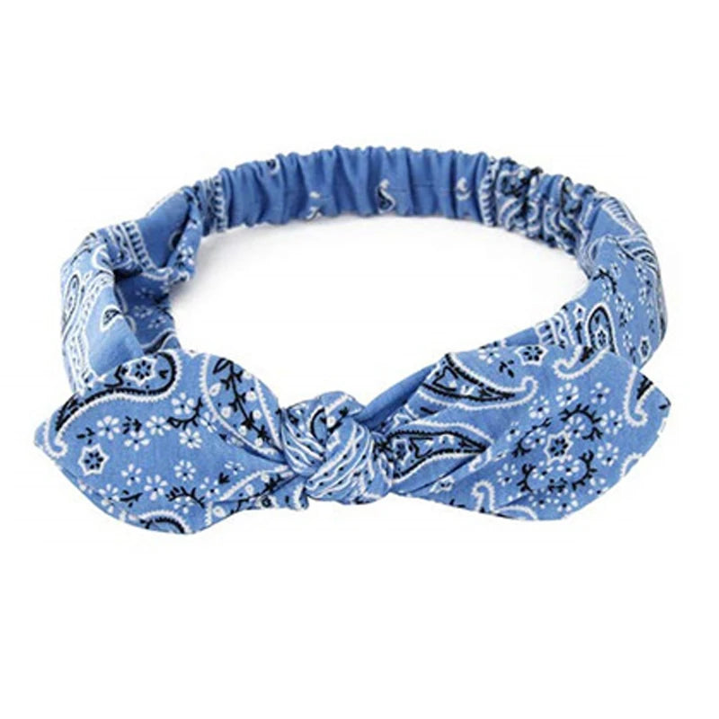 Boho Women Soft Solid Print Headbands Vintage Cross Knot Elastic Hairbands Turban Bandanas Hair Bands Hair Accessories