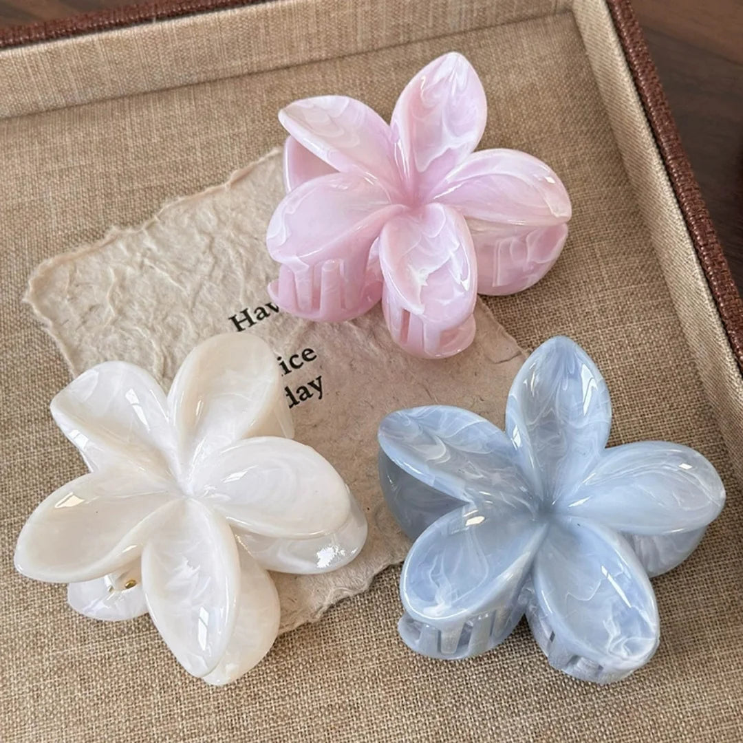 Flower Grip Fresh and Sweet Egg Flower Back of Head Disc Hair Shark Clip Hair Ornament
