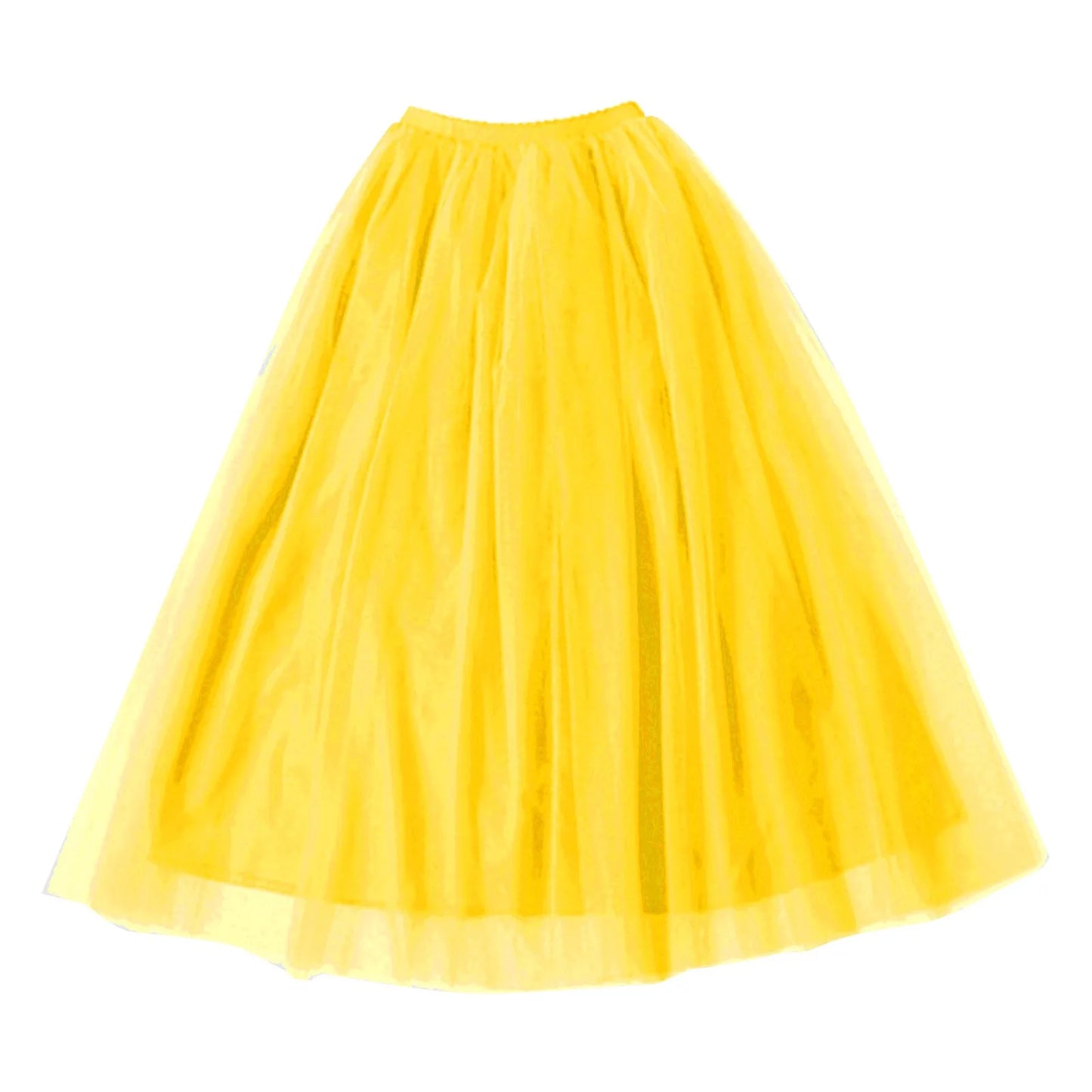 Women's Mesh Maxi Skirt Elastic High Waist Large Swing Long Skirt A Line Belt