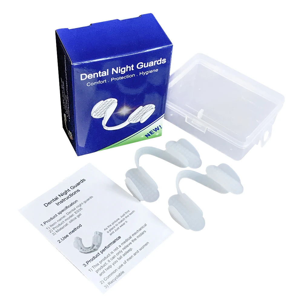 2Pcs Silicone Teeth Mat Soft Dental Mouth Guard Universal Teeth Splint Protector for Grinding Clenching Teeth at Night