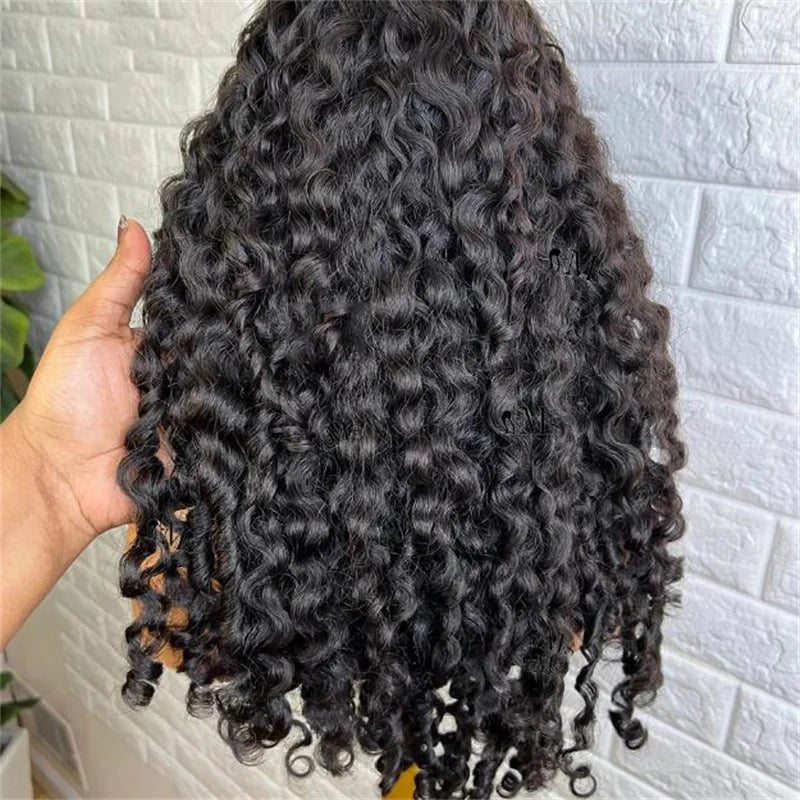 180 Density  Long 26 inch Soft Black Curly Hair Wig