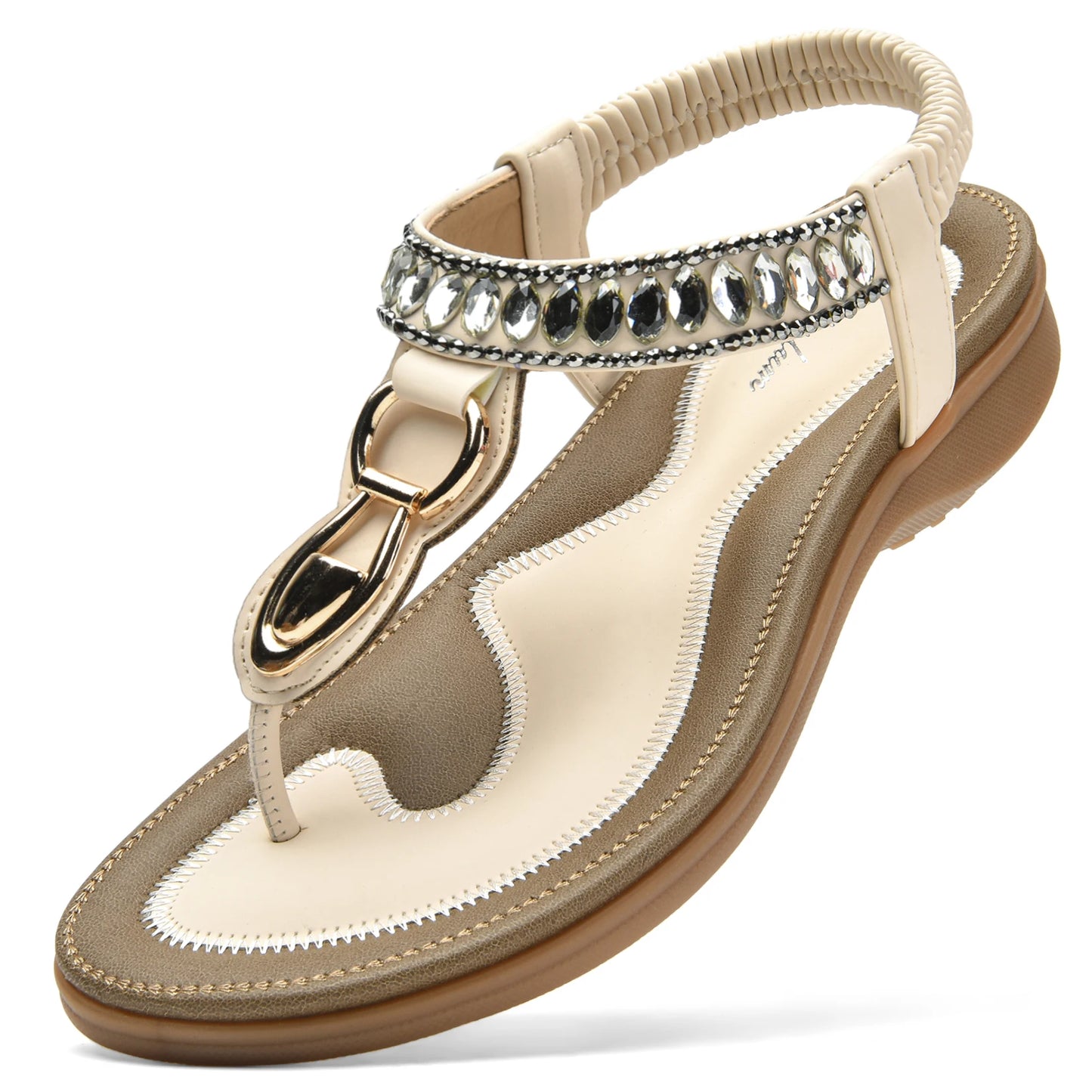 Womens T-Strap Flip Flop Thong Sandals Beach Shoes for Women Comfortable Summer Dressy Flat Sandals