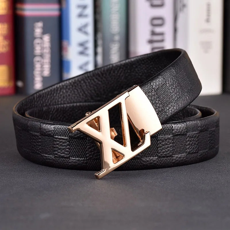Designer fashion automatic buckle jeans high-quality material belt