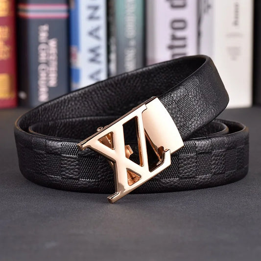 Designer fashion automatic buckle jeans high-quality material belt