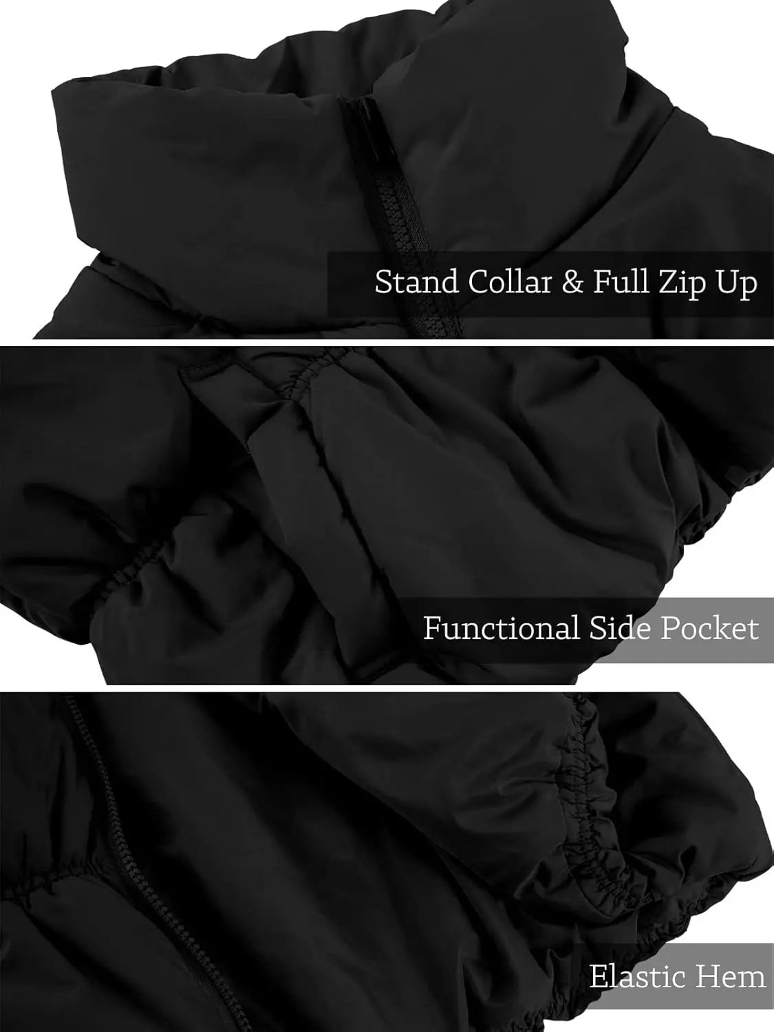 Sleeveless Cardigan  Solid Color Stand Collar Vest Short Jacket Zip Up Lightweight Waistcoat
