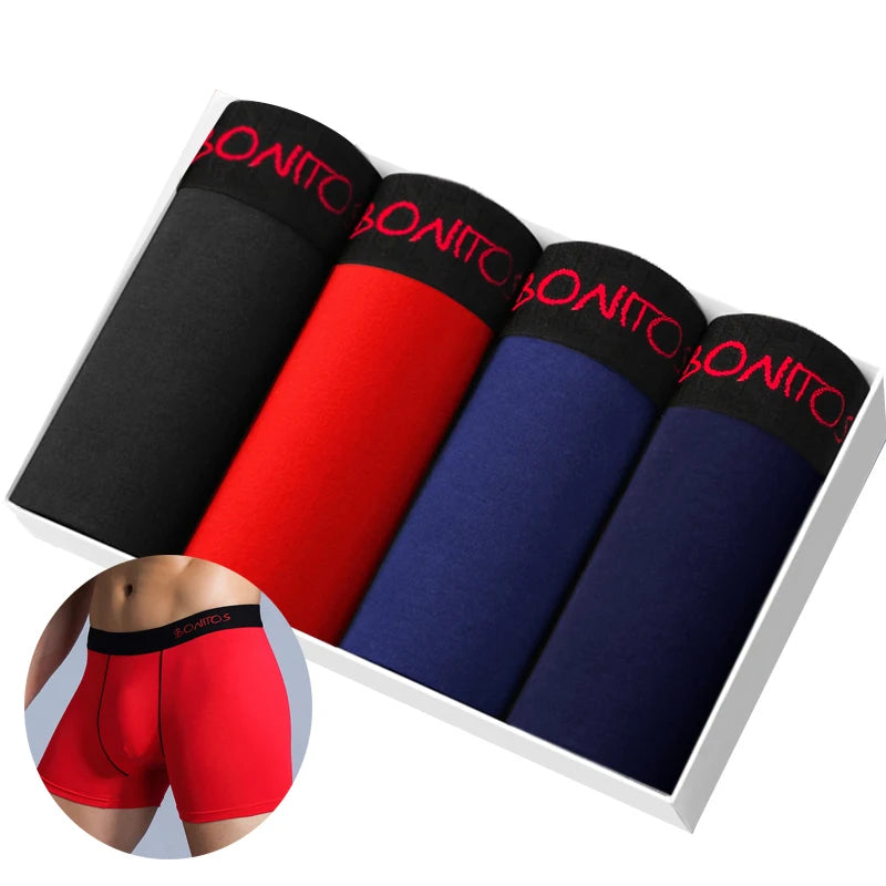 4pcs Cotton Boxers For Man Underwear Slip High Quality Men's  Underpants Boxer Shorts  Trunks