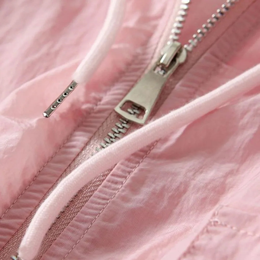 Simplicity Thin Sunscreen Clothing Anti UV Loose Summer Long Sleeved Jacket Waterproof Quick Dry Women's  Outdoor Sports