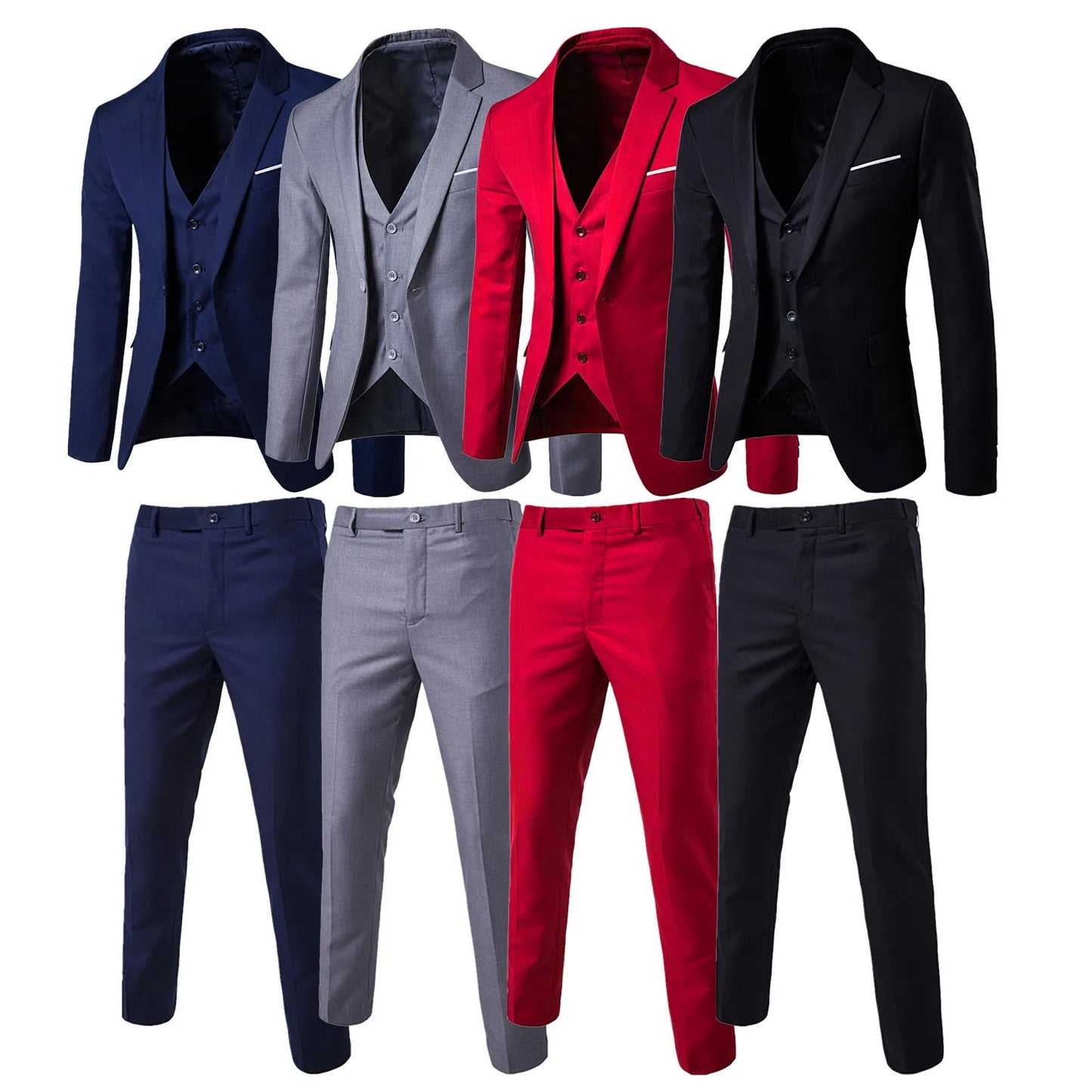 Men Blazer 3Piece Set Wedding Formal Elegant Business Luxury Full Vest Pants Coats Classic Jackets Suit Coat Blazers Trousers