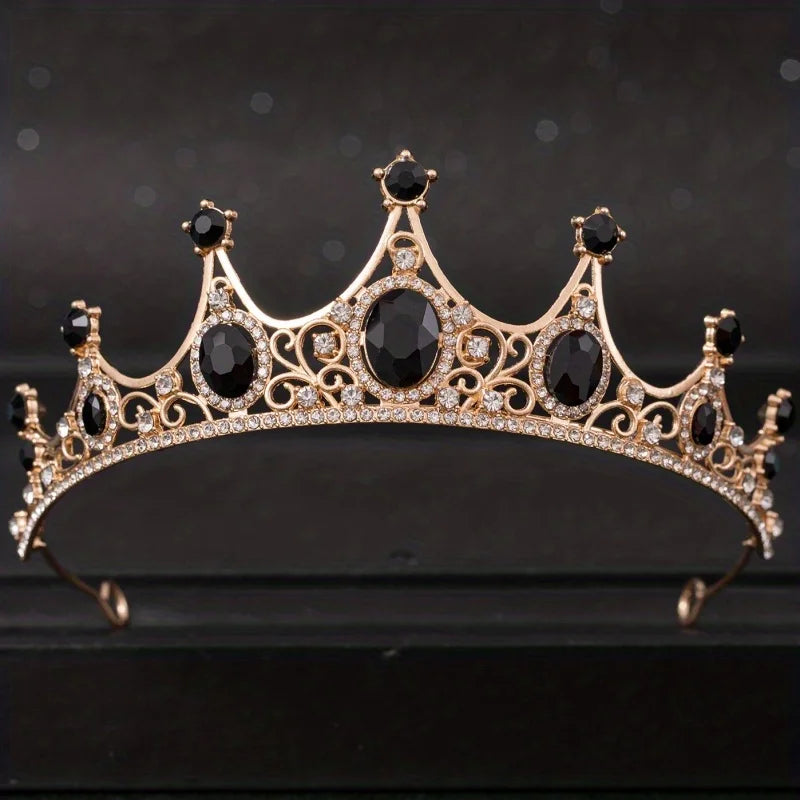 Baroque Crystal Tiaras And Crowns Rhinestone Prom  Crown Tiara For Women Bride Bridal Wedding Hair Accessories Jewelry