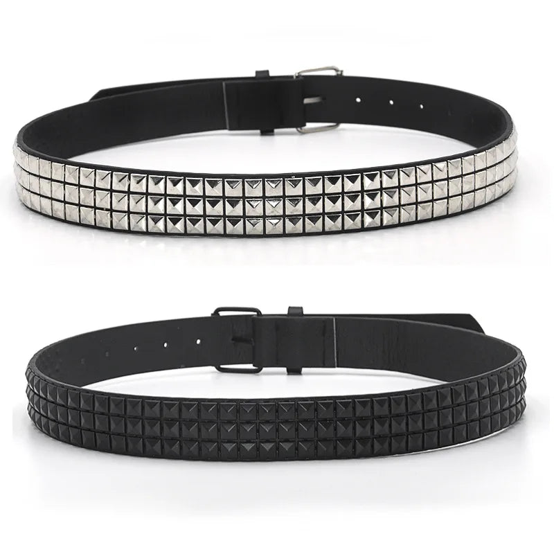 High Quality Rivet Belt Men&Women's Studded Fashion Versatile Belts Punk Rock With Pin Buckle Drop Decoration