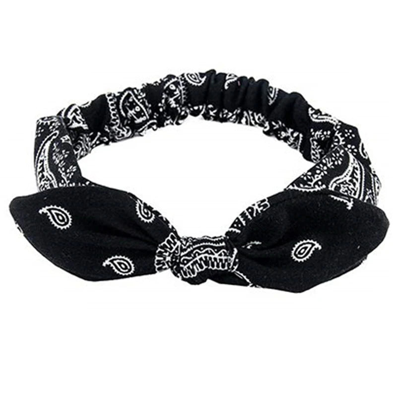 Boho Women Soft Solid Print Headbands Vintage Cross Knot Elastic Hairbands Turban Bandanas Hair Bands Hair Accessories