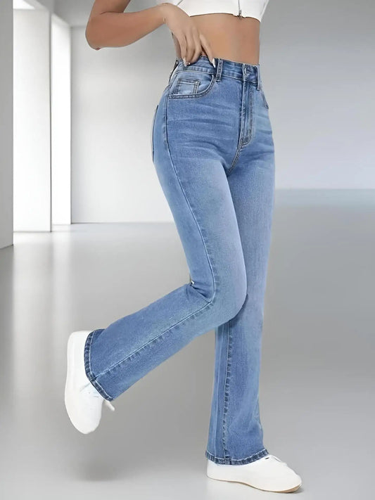 Women's hot jeans slimming European and American style casual versatile high waist washed Denim trousers for women