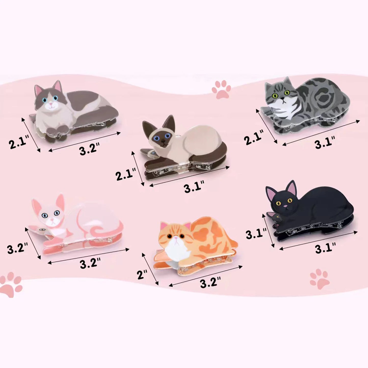 1pc cat hairpin lady cute little hairpin short long hair hairpin