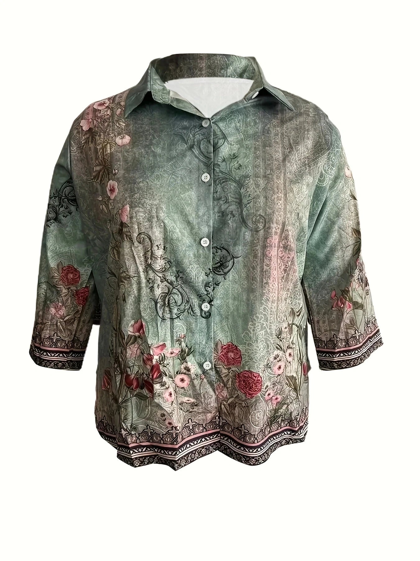 Plus size Elegant Loose Shirt Woman Fashion Casual Woman Shirt Temperament Long Sleeve Blouse Holiday Weekend Top