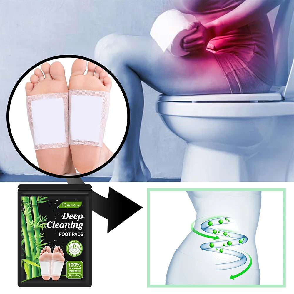 10pcs/Bag Foot Pads Detoxifying All-natural Bamboo Foot Detoxifying Deep Cleansing