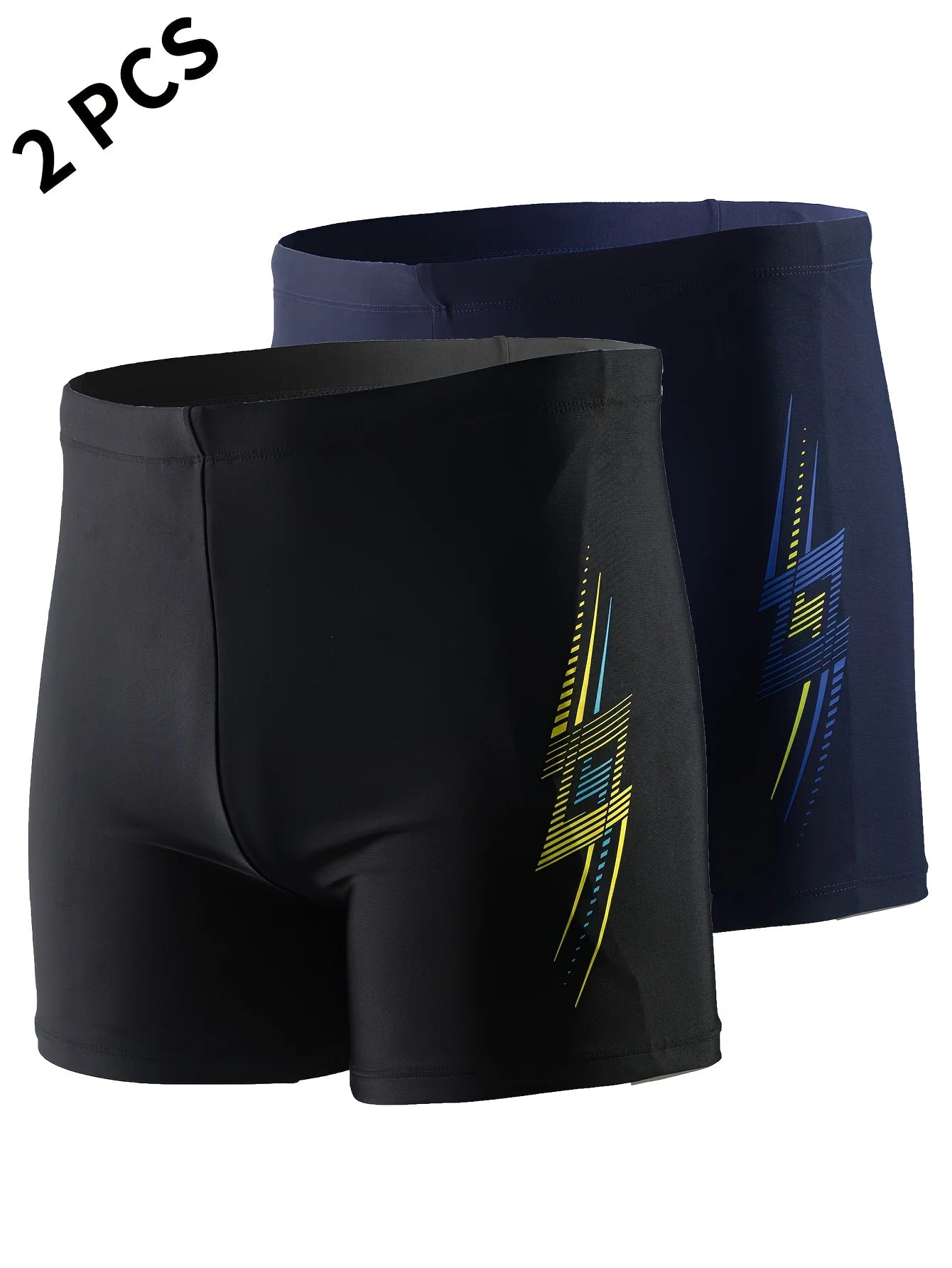 2 Pieces, Men's Boxer Racing Reduction Resistance Professional Swimming, Elastic Swimming and Surfing Shorts