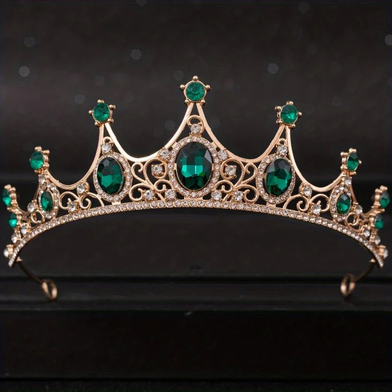 Baroque Crystal Tiaras And Crowns Rhinestone Prom  Crown Tiara For Women Bride Bridal Wedding Hair Accessories Jewelry