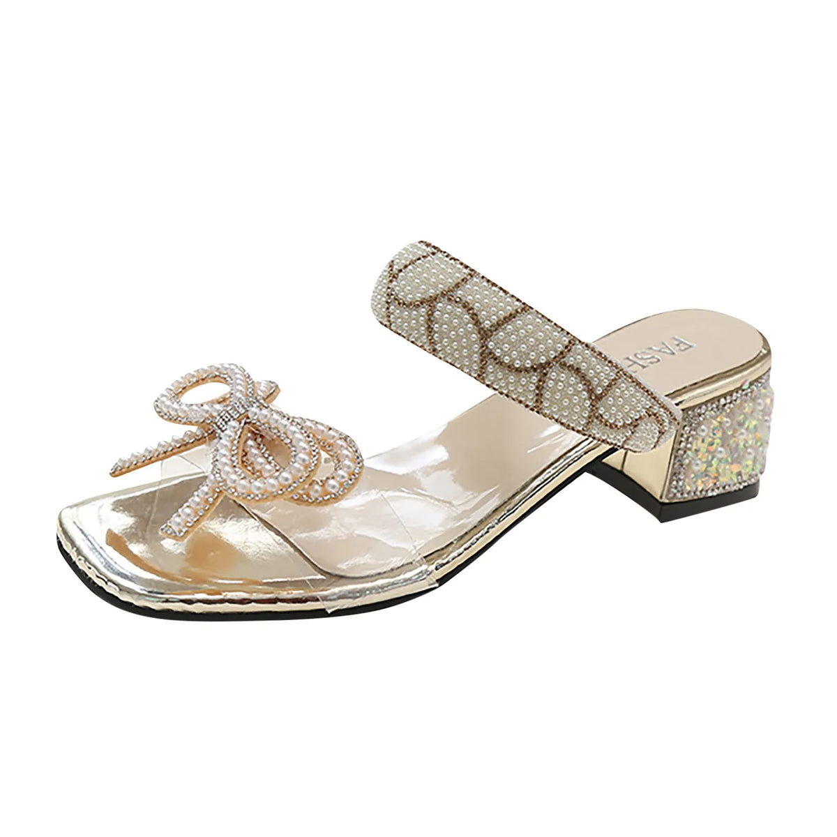 Diamond Bow Sandals And Slippers For Women Thick Heeled Sandals Slippers Large Size  For Women Sexy