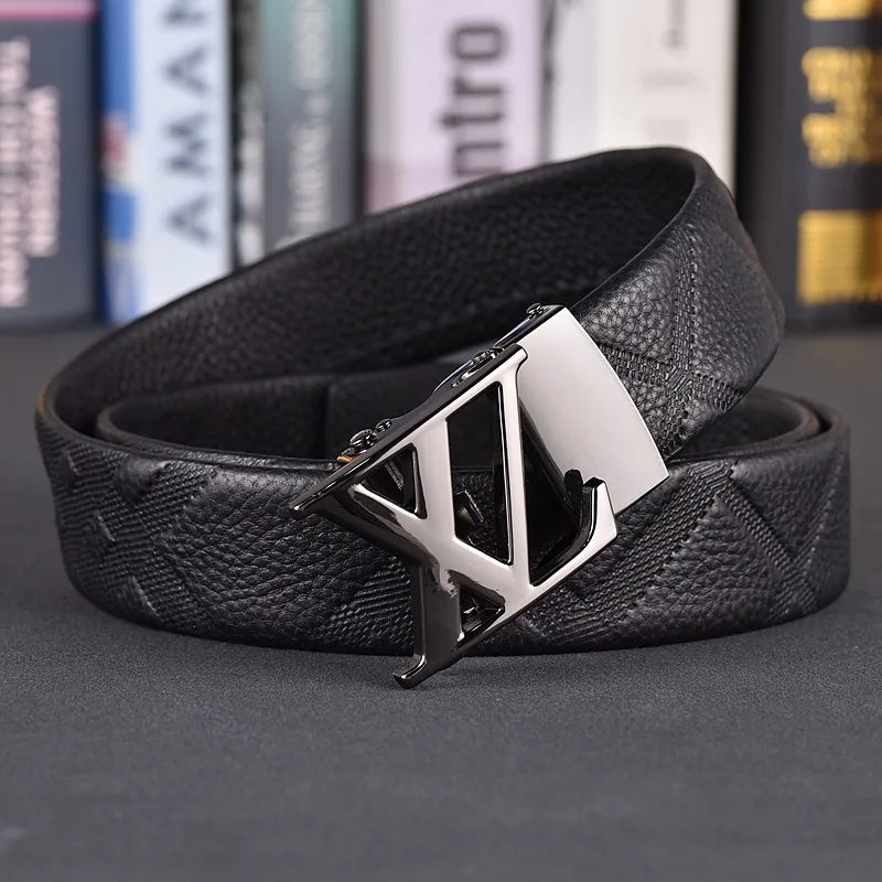 Designer fashion automatic buckle jeans high-quality material belt