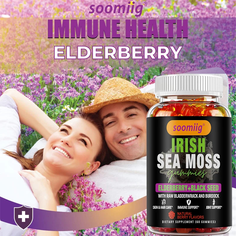 Irish Sea Moss Gummies - Helps soothe joints, promotes skin, nails, heart, improves blood sugar, lowers cholesterol