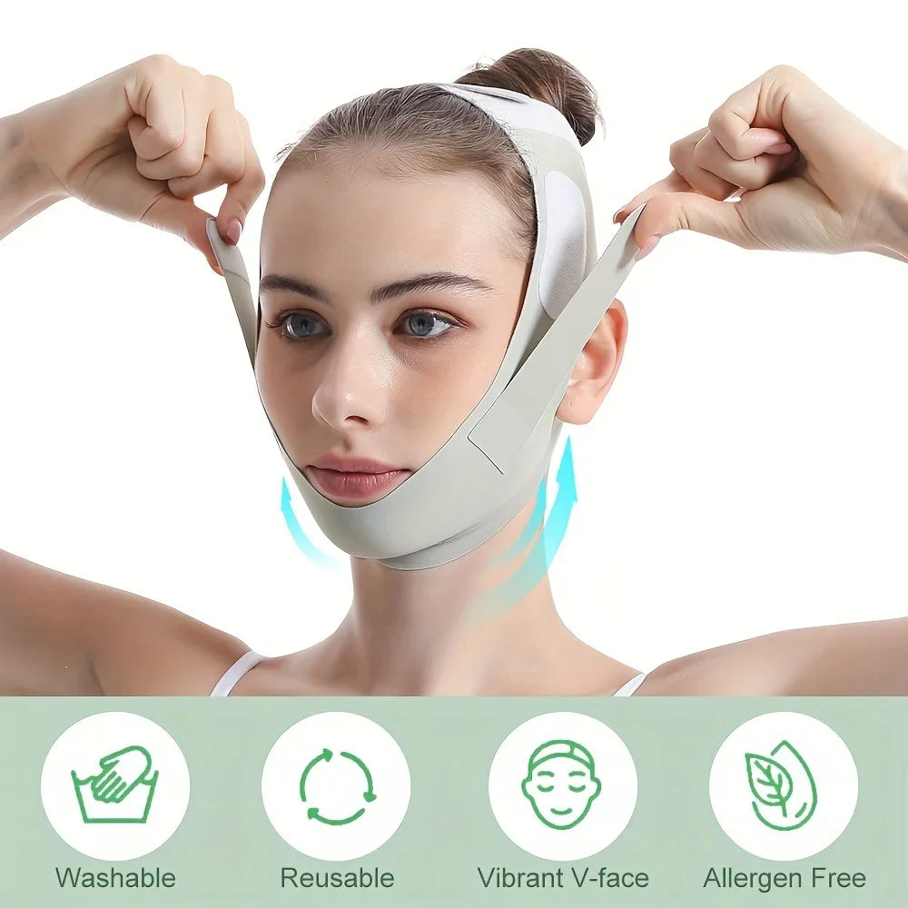 Reusable Face Slimming Bandage V Line Face Shaper Chin Cheek Lift Up Belt Facial Massage Strap