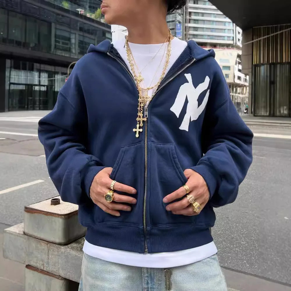 Hoodie Zip up or Pull-over Sweatshirt Streetwear Hip Hop Retro Letter Pattern High Quality Hoodie Women's Clothing