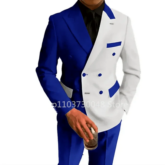 2 Piece Fashion Style Men Suits Slim Fit Peak Lapel Blazer Pants Formal Business Groom Wear Tuxedos