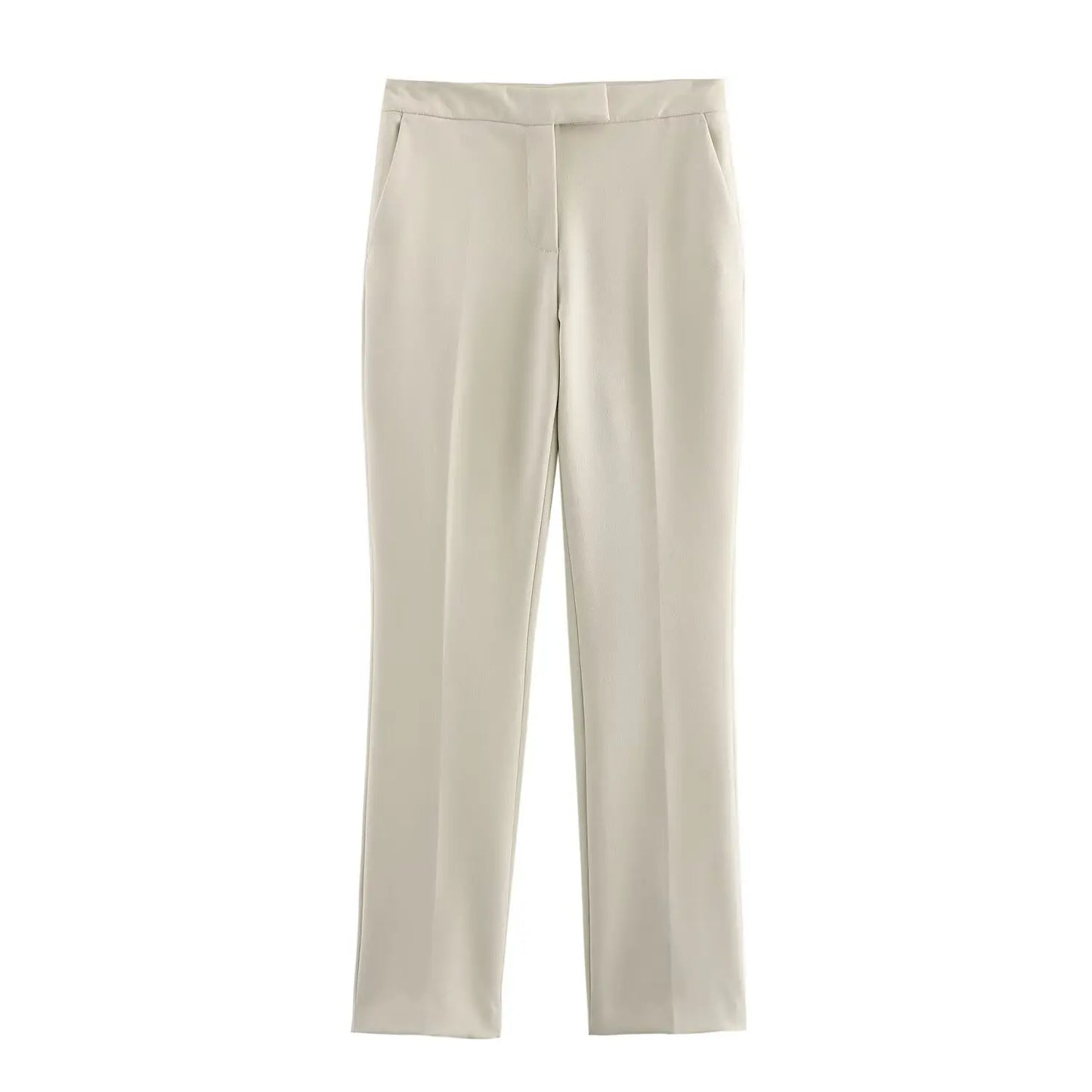 Women's clothing with padded shoulders, slim lapel, long-sleeved casual suit jacket, mid-waist flared pants