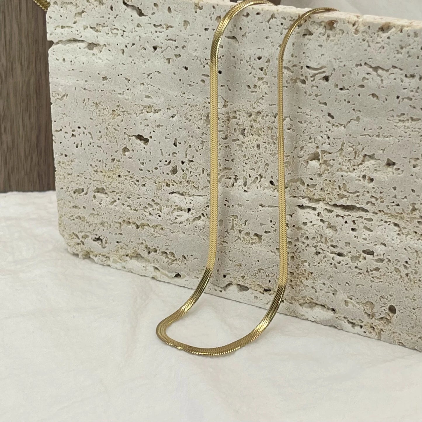 Minimalist Unisex Snake Chain Necklace Choker Stainless Steel Herringbone Gold Color Fashion Jewelry Gift For Women and Men