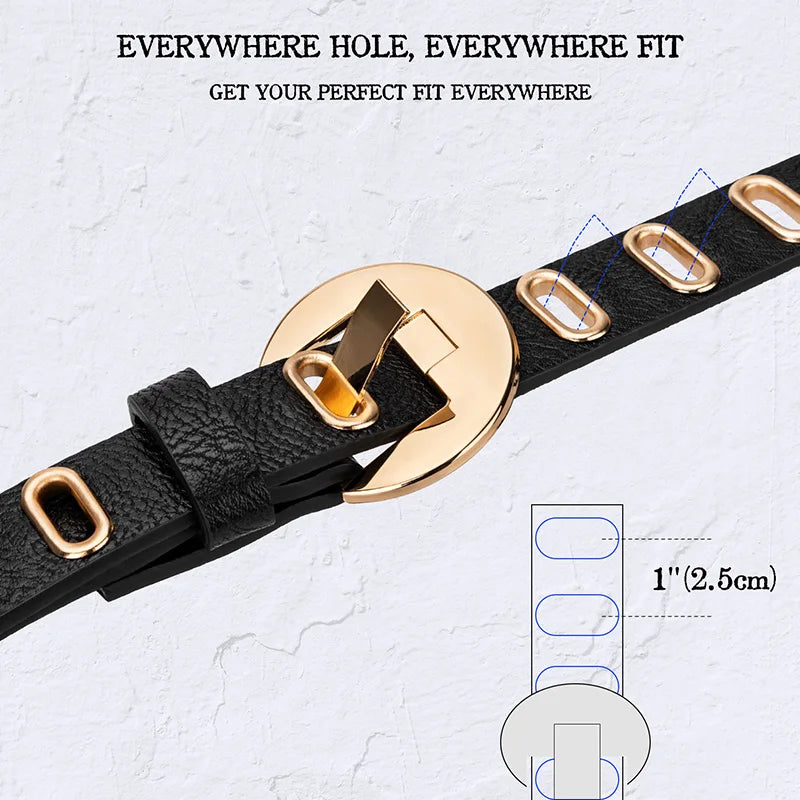 Grunge Women Belt Adjustable Hole Grunge Punk  Belts for Women Alloy Pin Buckle PU Leather Belt 