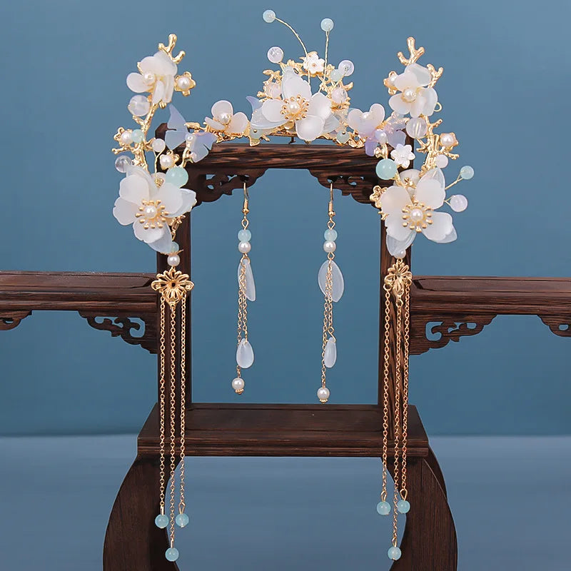 Hair Accessories & Earrings Set Hair Clip Hairpins Hair comb Bridal Headdress Retro Hair Accessories Headwear Gift Earrings