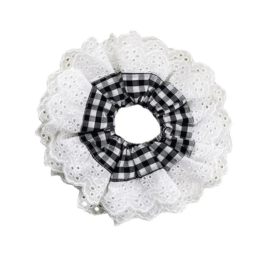 Big Flower Scrunchies for Women Elastic Hair Bands Ponytail Holders Tie Solid Color Hair Hoop Scrunchy Girl Hair Ring