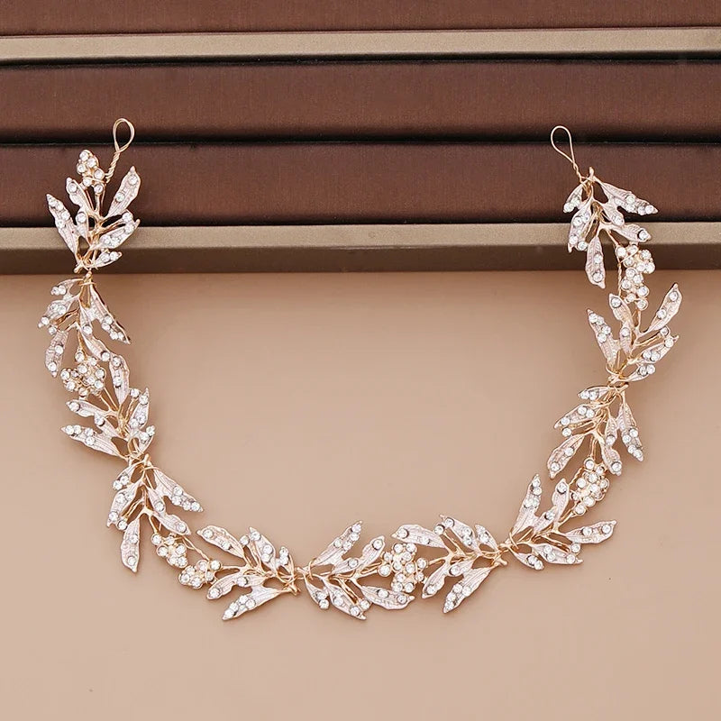 Pearl Headband  Hair Accessories Rhinestone Crystal Wedding Headband For Women Bride Head piece Hair Jewelry