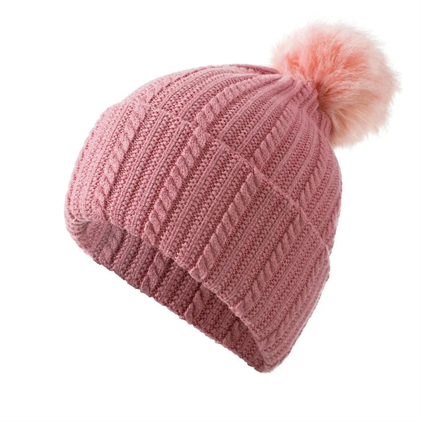 Beanie Hats One Piece Fleece Lined Knit
