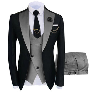 Popular Clothing Luxury Party Stage Men's Suit Groomsmen Regular Fit Tuxedo 3 Piece Set Jacket+Trousers+Vest
