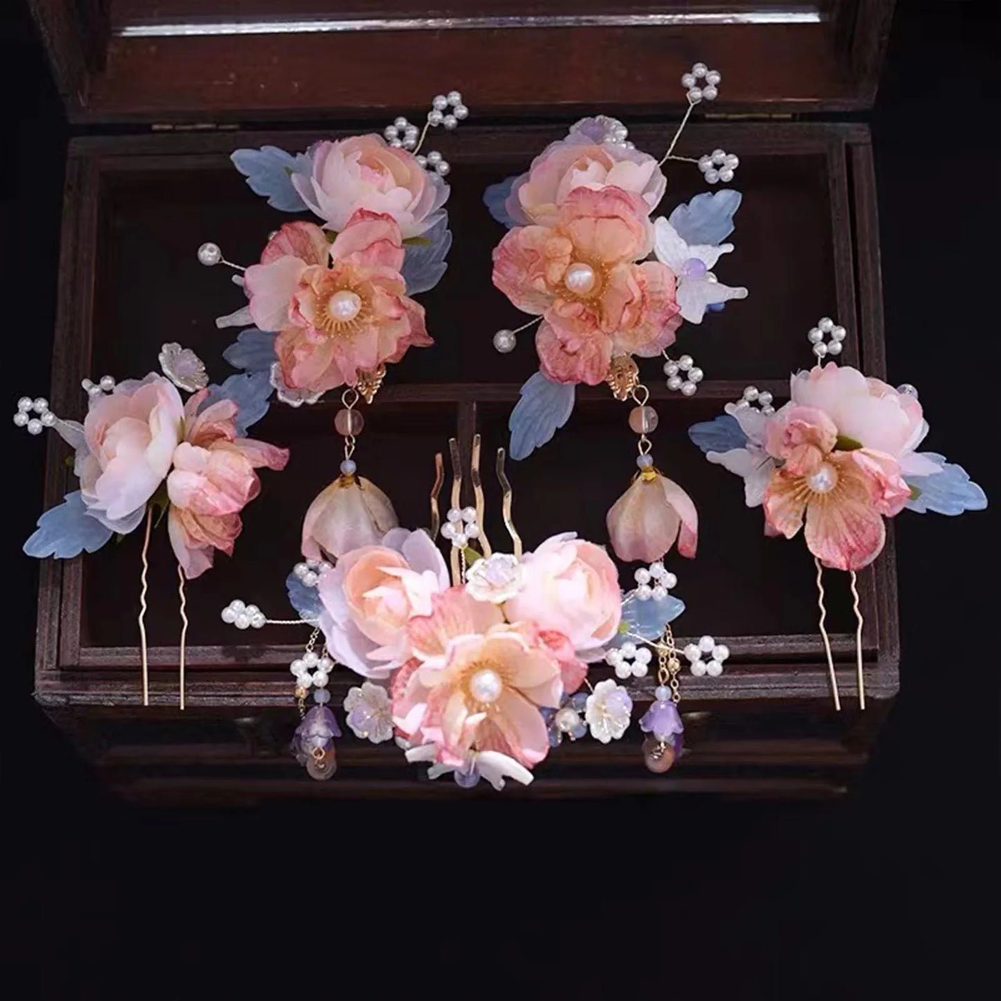 Hair Accessories & Earrings Set Hair Clip Hairpins Hair comb Bridal Headdress Retro Hair Accessories Headwear Gift Earrings