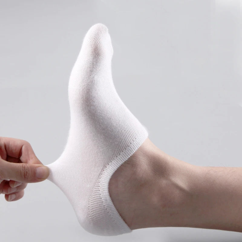 5Pair / Lot Fashion Happy Men Boat Socks Summer Autumn Non-slip Silicone Invisible Cotton Socks Male Ankle Sock Slippers