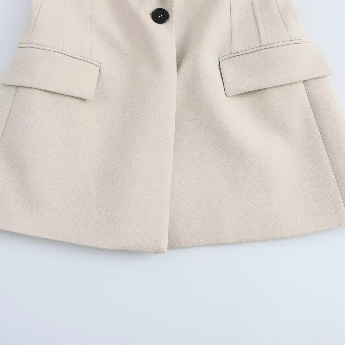 Women's clothing with padded shoulders, slim lapel, long-sleeved casual suit jacket, mid-waist flared pants