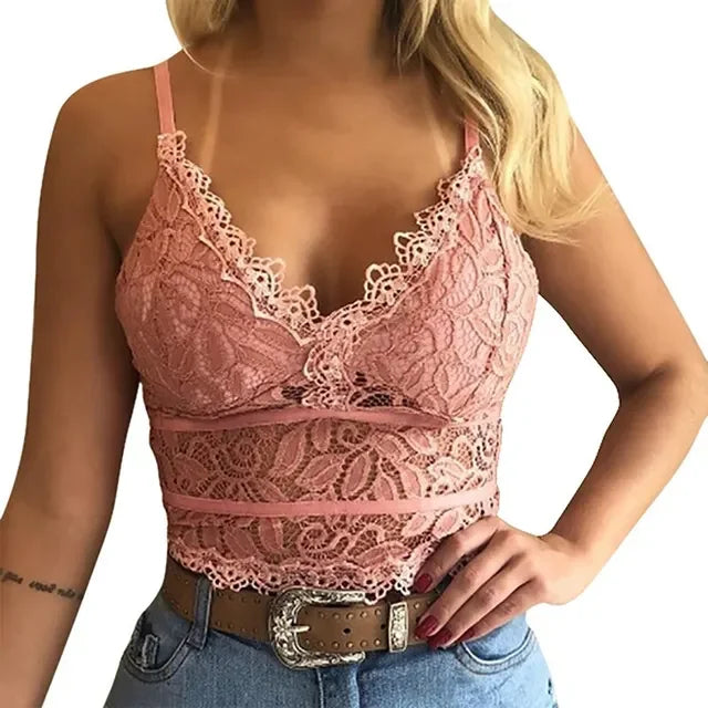 Lace Sports Yoga Bra Push Up Running Bra  Full Cup Seamless Underwear Bras