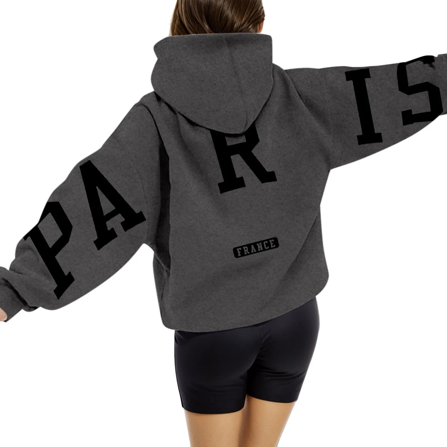 High Street Hip Hop Letter Print Women Hoodies Tops Oversize Sport Casual Long Sleeve Pullover Tops Sweatshirts