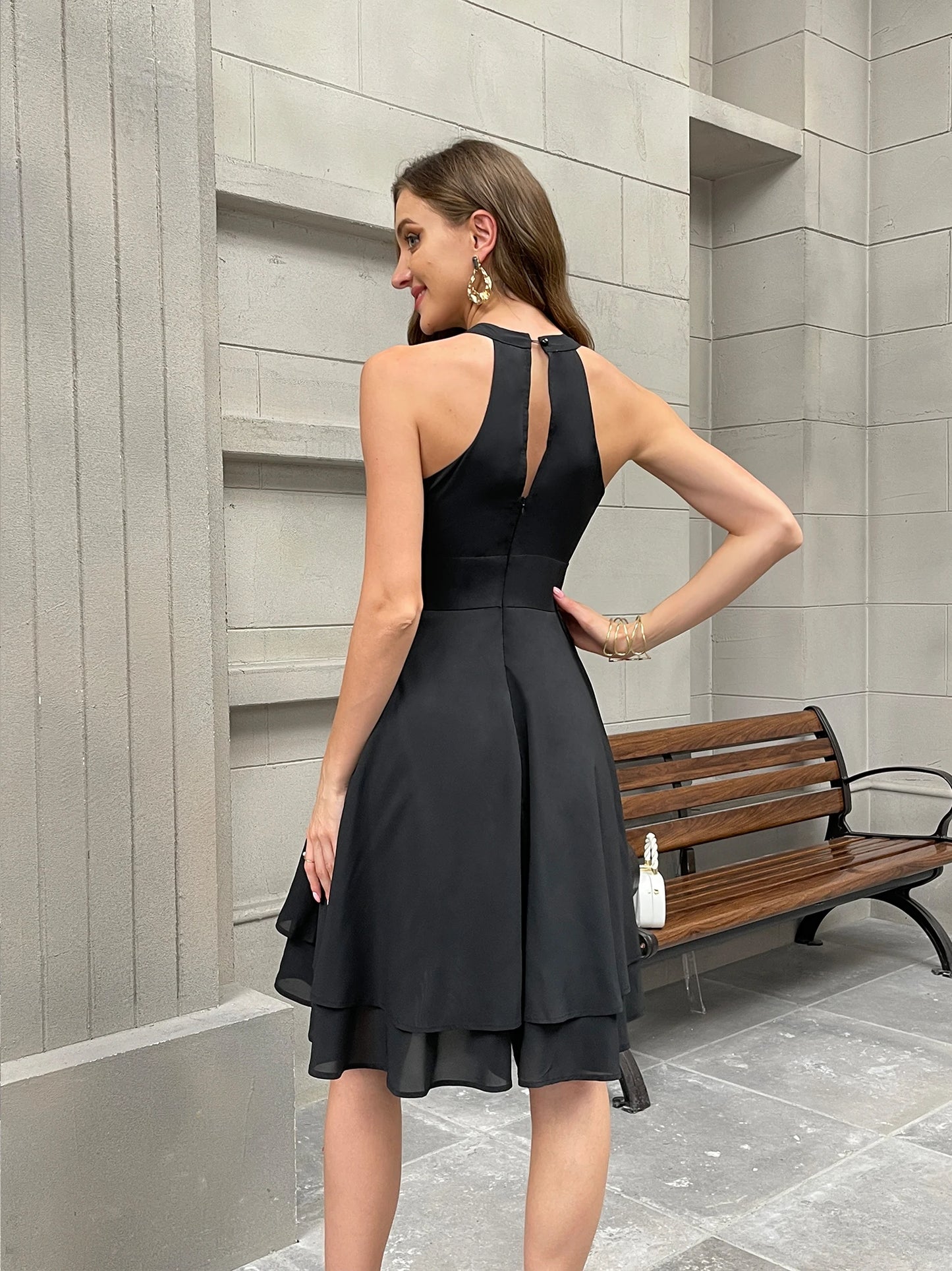 Halter Sleeveless Waist Dress