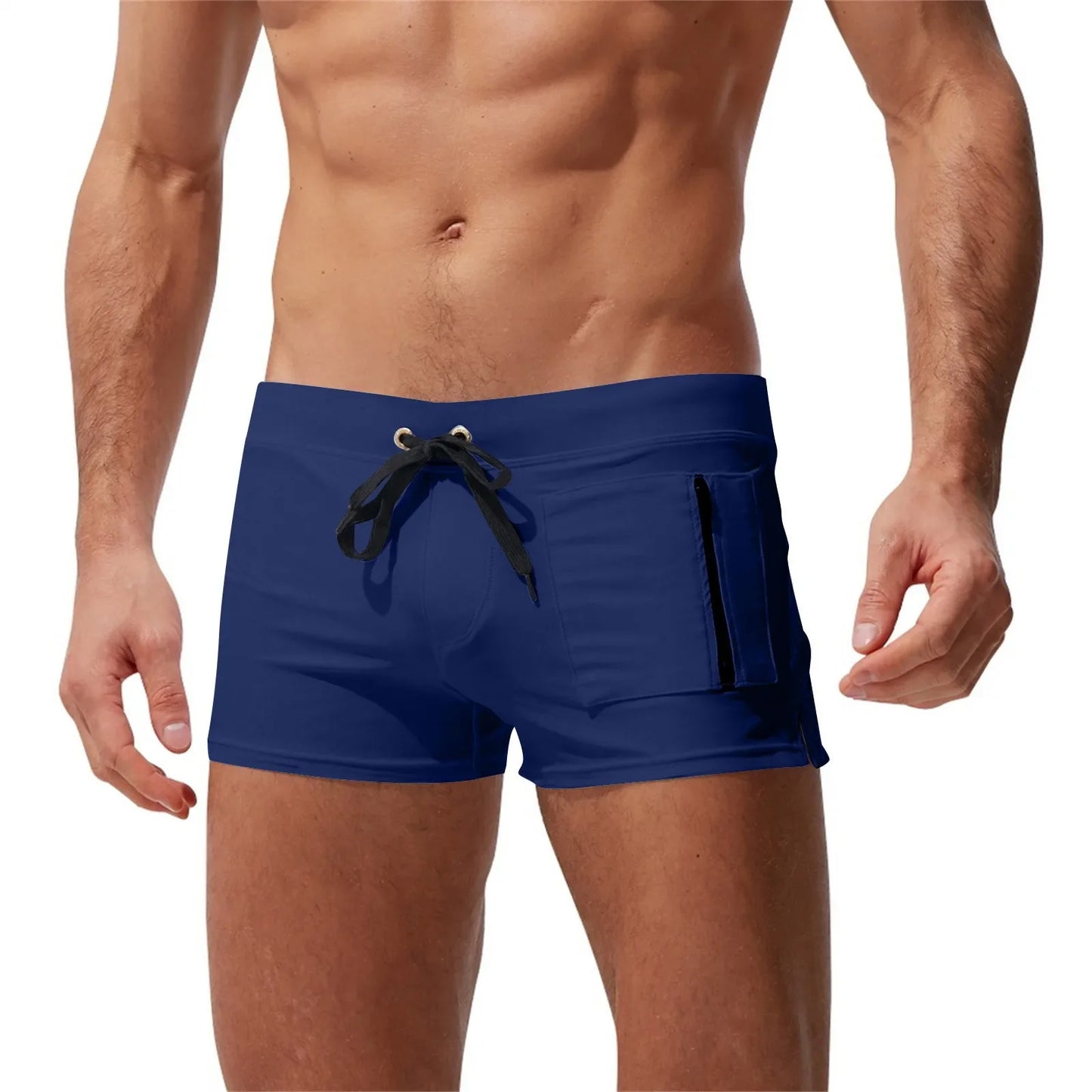 1pc Swim Shorts Men Zipper Pocket Casual Men's Shorts Fast Dry Boardshorts Joggers Men's Trunks Summer Men's, Short