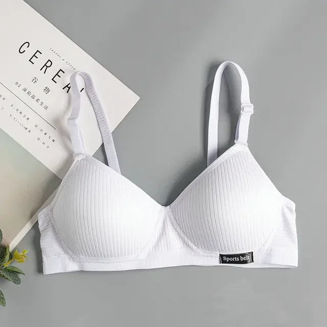 Wireless Push Up Bra Cotton Gathered Comfort V