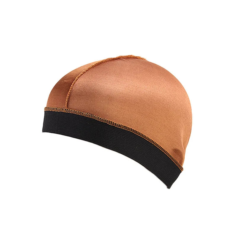 Thick Silky Breathable Dome Elastic Mesh Wig Cap For Men Women Breathable Knit Street Style Cap Silky Wave Cap