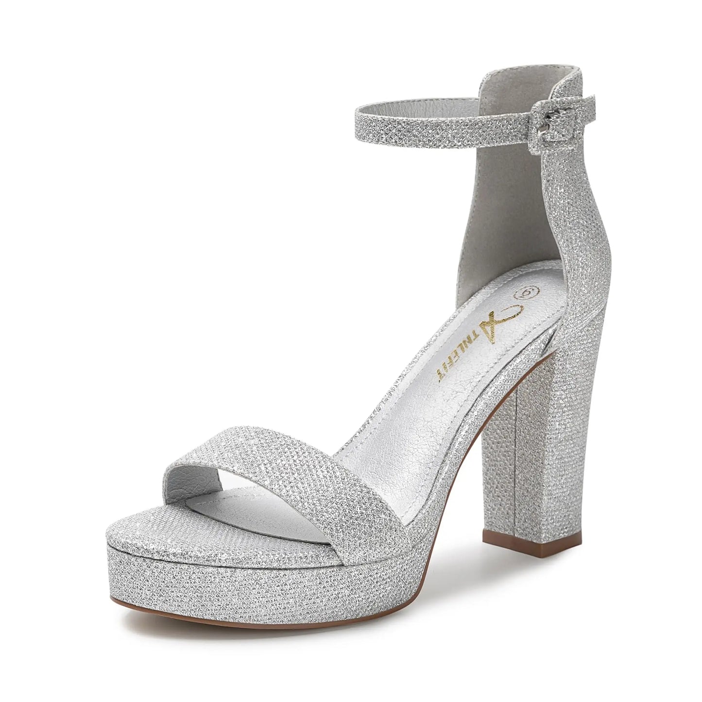 Chunky High Heels Sandals Elegant Platform Heels 4 Inches Shoes Open Toe Ankle Strap Dress Pump