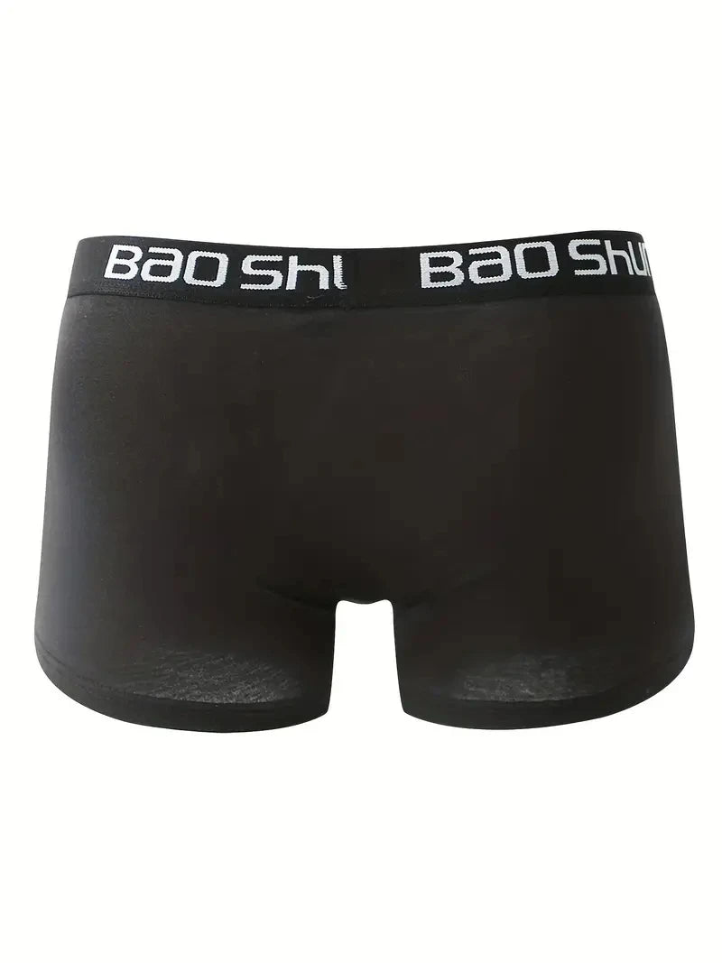 4pcs Men Underwear 100% Cotton Men Boxer Shorts Medium Waist Breathable Men  Larger Size Soft Comfortable Men Boxer