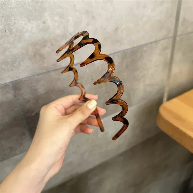 Fashion Wave Headbands for Women Solid Color Toothed Non-slip Hair Bands  Face Wash Sports Hairbands Hair Accessories